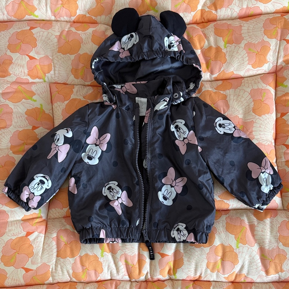 H&M Black and Pink Kids Jacket with Cartoon Print